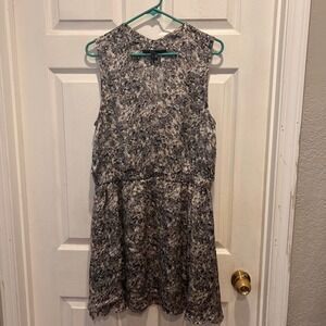 Theyskens' Theory Gray Floral Midi Dress